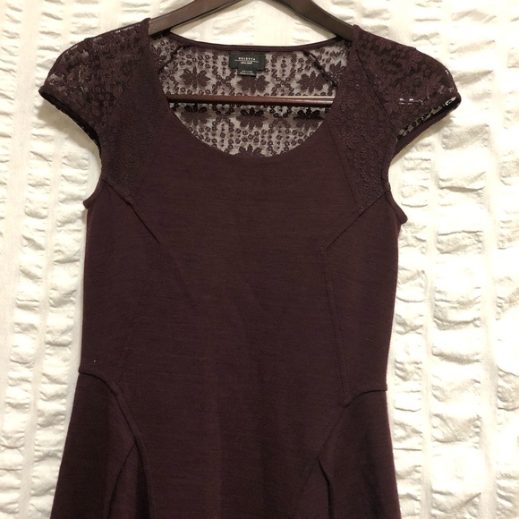 SALE Anthropologie Deletta Burgundy Wool Dress - Picture 3 of 6